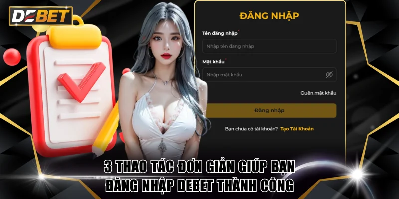 Đăng Nhập DEBET Siêu Thần Tốc Chỉ Với 1 Cú Click Đơn Giản 1 3 thao tác đơn giản giúp bạn đăng nhập DEBET thành công