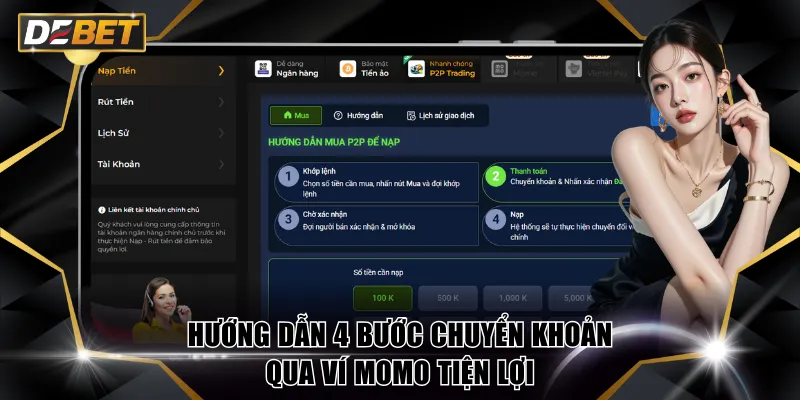 Nạp Tiền DEBET - Hướng Dẫn Thao Tác Suôn Sẻ, Không Sự Cố 3 Hướng dẫn 4 bước chuyển khoản qua ví Momo tiện lợi