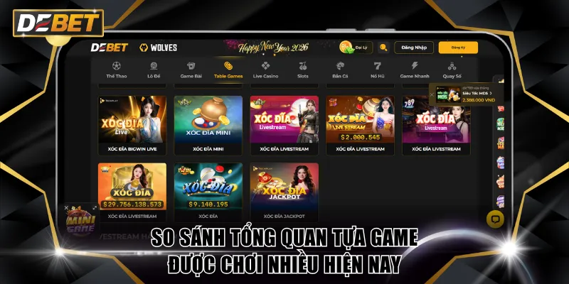 Xóc Đĩa Tứ Linh DABET - Game Mới Săn Quà Top 1 Hiện Nay 4 So sánh tổng quan tựa game được chơi nhiều hiện nay