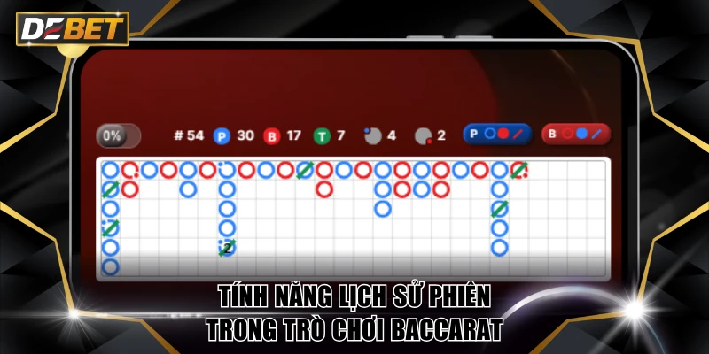 Tính năng lịch sử phiên trong trò chơi Baccarat